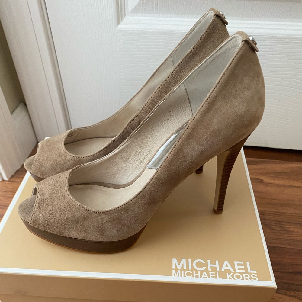Michael lord open toe nude heels